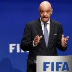 FIFA President Infantino addresses a news conference after a FIFA Council in Zurich