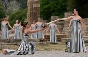 Paris Olympic 2024 torch lit in Olympia, the birthplace of Olympics