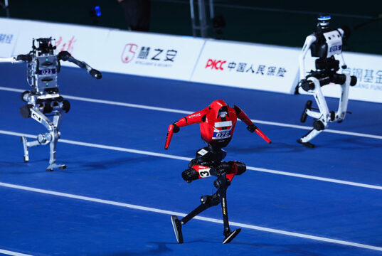 Robot Games: Faster Than Bolt, But Can a Humanoid Athlete Feel the Race?